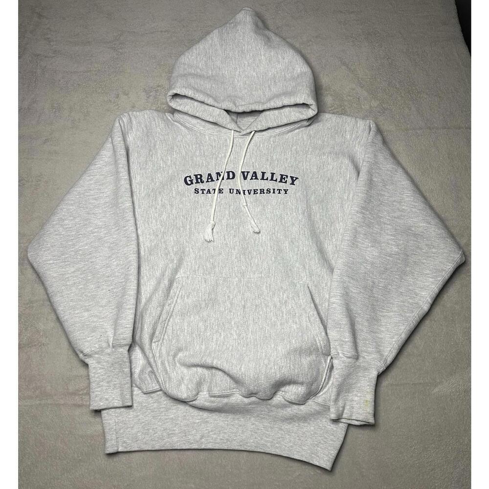 Vintage Champion Reverse Weave Sweatshirt Hoodie Size Large Gray 90s